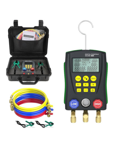 Manómetros Digitales HVAC MOTOCOCHE R410A R22 2 Vías