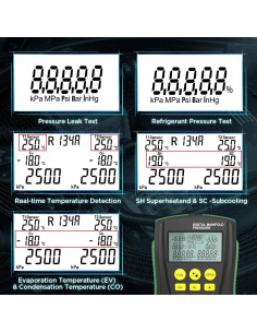 Manómetros Digitales HVAC MOTOCOCHE R410A R22 2 Vías 2