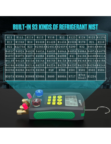Manómetros Digitales HVAC MOTOCOCHE R410A R22 2 Vías