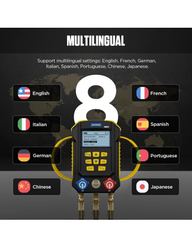 Manómetro Digital AUTOOL LM160 para Refrigerantes HVAC