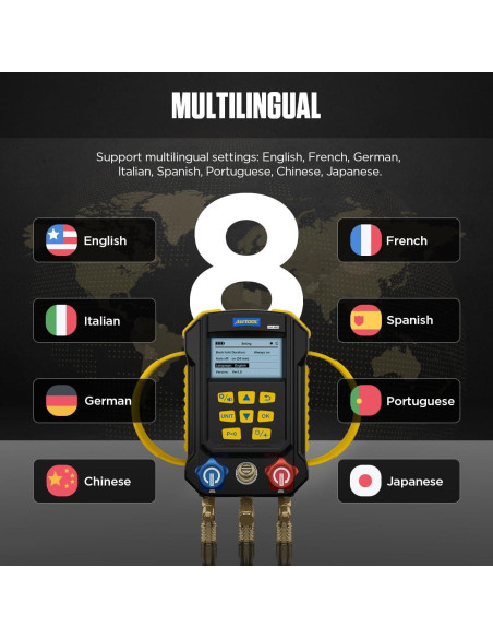 Manómetro Digital AUTOOL LM160 para Refrigerantes HVAC