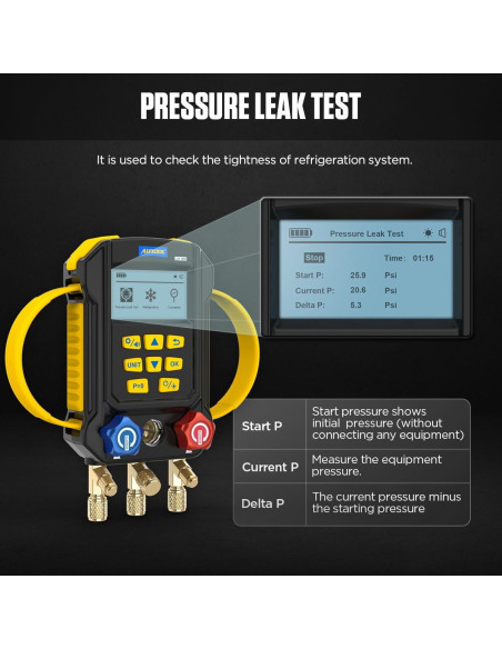 Manómetro Digital AUTOOL LM160 para Refrigerantes HVAC