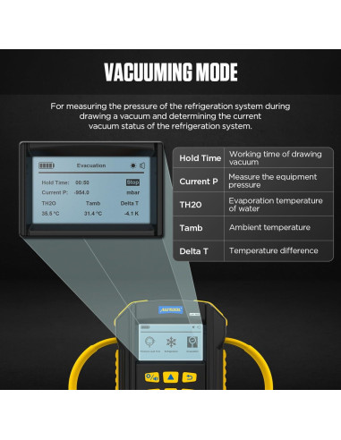 Manómetro Digital AUTOOL LM160 para Refrigerantes HVAC