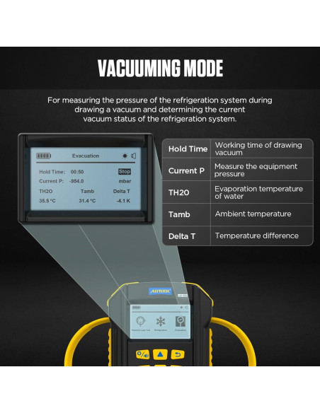 Manómetro Digital AUTOOL LM160 para Refrigerantes HVAC