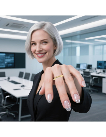 Anillo Fidget de Ansiedad Ajustable Oro para Mujeres - 2 Paquetes