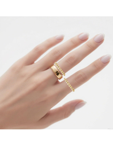 Anillo Fidget de Ansiedad Ajustable Oro para Mujeres - 2 Paquetes