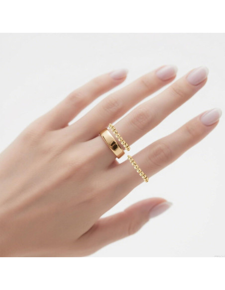 Anillo Fidget de Ansiedad Ajustable Oro para Mujeres - 2 Paquetes