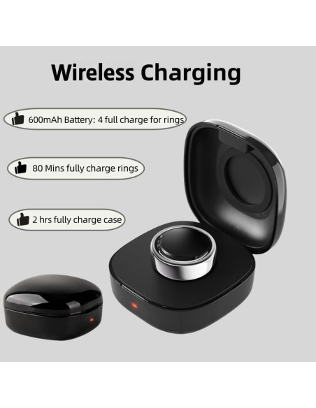 Estuche de Carga Inalámbrico WONJOY para Oura Ring Gen3 Negro Estuche de Carga Inalámbrico WONJOY para Oura Ring Gen3 Negro