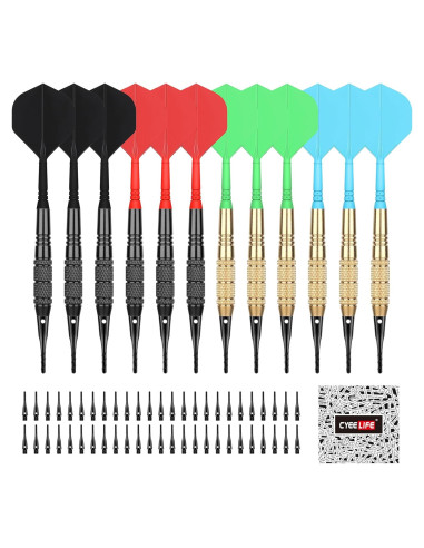 Dardos de Punta Plástica CyeeLife 12 Pcs 18 Gramos para Tablero Electrónico