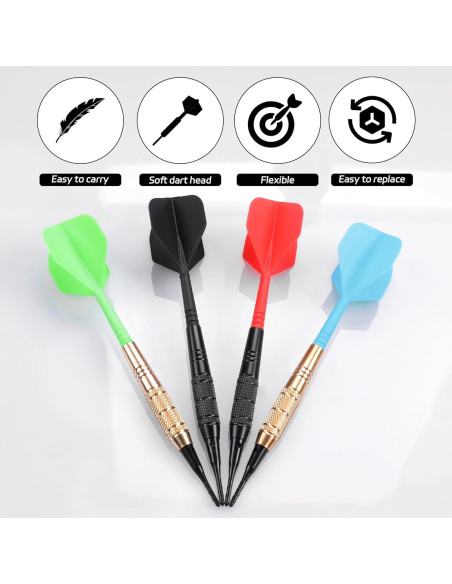 Dardos de Punta Plástica CyeeLife 12 Pcs 18 Gramos para Tablero Electrónico