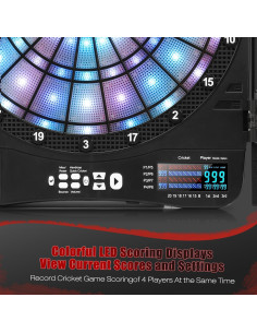 Juego de Dardos Electrónico PAETAE con Gabinete y 48 Juegos 2