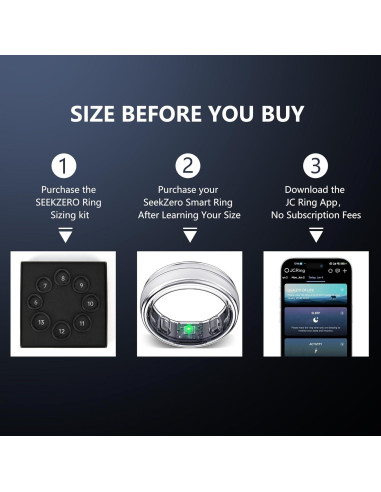 Anillo Inteligente SEEKZERO Fitness y Salud - Plata Elegante 6