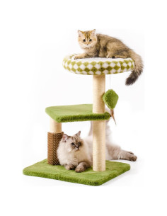 Torre para Gatos Mewoo Grande Verde con Rascador y Perchero