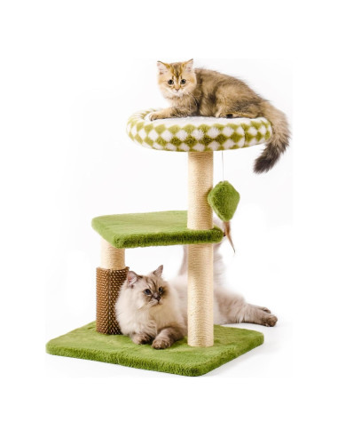 Torre para Gatos Mewoo Grande Verde con Rascador y Perchero