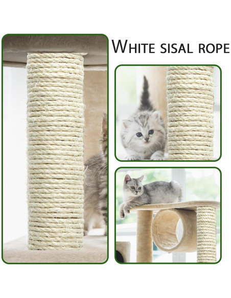 Cuerda de sisal natural 8mm x 30m para rascadores de gatos