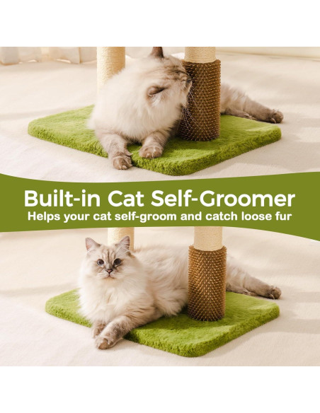 Torre para Gatos Mewoo Grande Verde con Rascador y Perchero