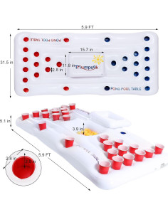Flotador de Mesa de Juego Inflable Triumpeek 1.83 m con Enfriador 2