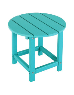 Mesa Lateral Redonda LZRS Turquesa para Patio y Jardín