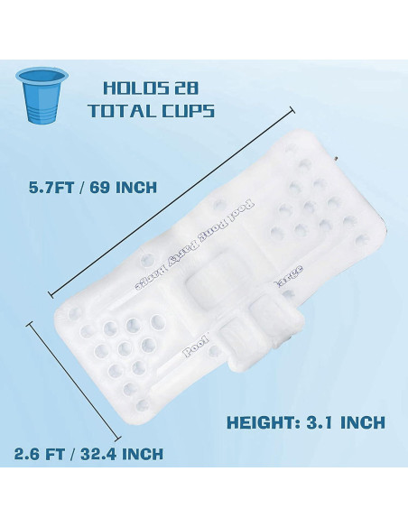 Mesa Inflable de Pong Hourleey 1.83 m para Piscina - Fiesta Flotante