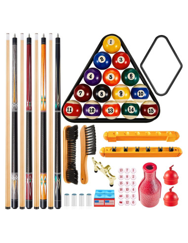 Juego de Billar Liliful con 16 Bolas, 4 Palos y Accesorios
