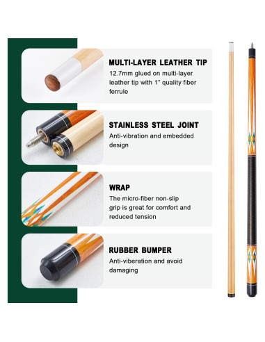 Juego de Billar Liliful con 16 Bolas, 4 Palos y Accesorios