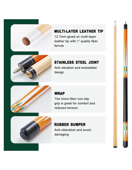 Juego de Billar Liliful con 16 Bolas, 4 Palos y Accesorios