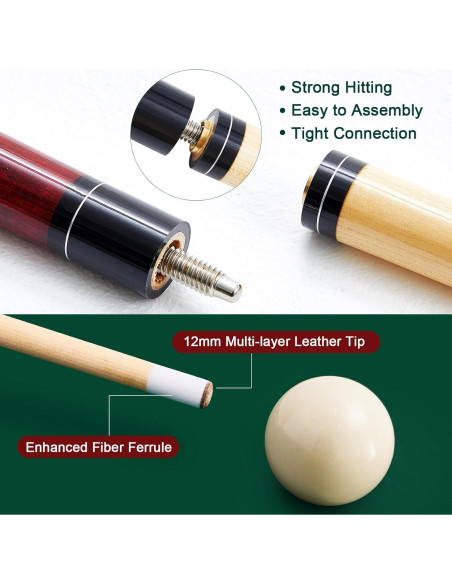 Juego de Billar Liliful con 16 Bolas, 4 Palos y Accesorios