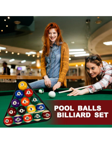 Juego de Billar Liliful con 16 Bolas, 4 Palos y Accesorios
