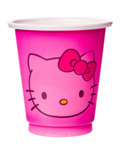 Paquete de 20 Vasos Mini Plásticos Rosados Hello Kitty 59 ml 2