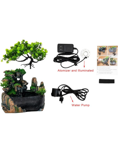 Fuente de Escritorio BRAVECOW Iluminada con Atomizador 1.56kg