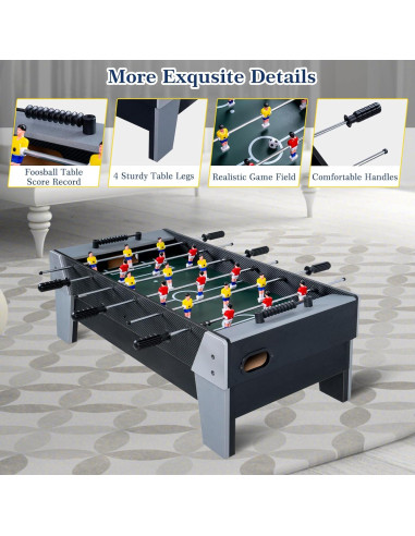 Mesa de Juego Múltiple RAYKEEP 4 en 1 para Niños - Billar, Hockey, Futbolín y Tenis de Mesa