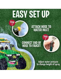 Alfombra Splash John Deere 1.5m Rociador Agua para Niños 2