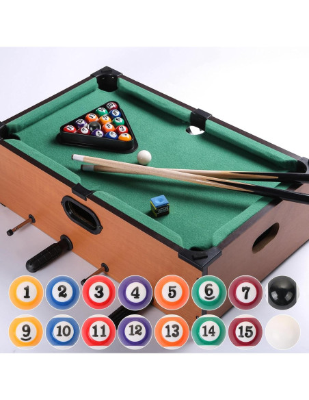 Juego de 16 Bolas de Billar Miniatura TOSAMZOO 25mm