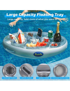 Soporte Inflable de Bebidas FEEBRIA para Piscina y Jacuzzi 2