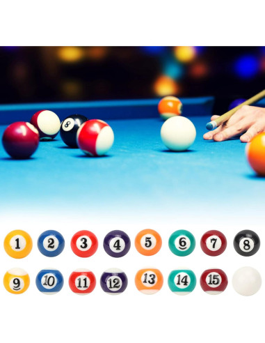 Juego de Bolas de Billar Mini 16PCS Haosie 2.5cm Resina