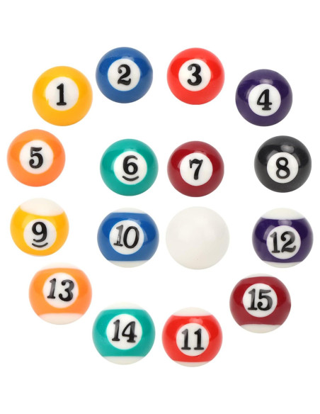 Juego de Bolas de Billar Mini 16PCS Haosie 2.5cm Resina