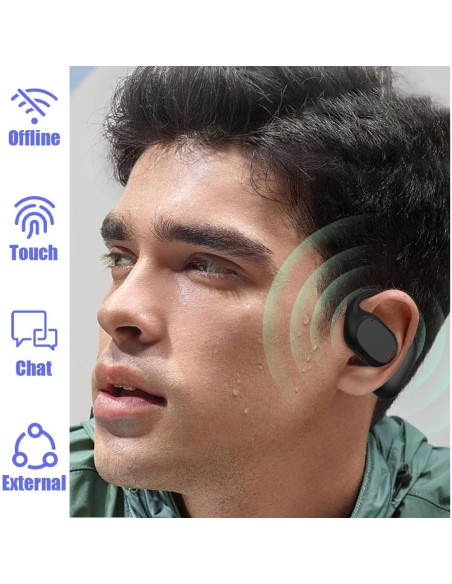 Auriculares Traductores Tiiyee 144 Idiomas HiFi Estéreo Negro