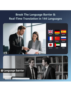 Auriculares de Traducción AI ZIDOXING YYK-Q39 Negros 5-en-1 2