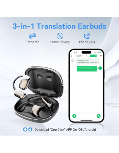 Auriculares Traductores CHUNMU con Pantalla Táctil, 150 Idiomas