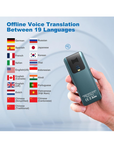 Traductor de Idiomas Portátil Ceymoal Azul 139 Idiomas