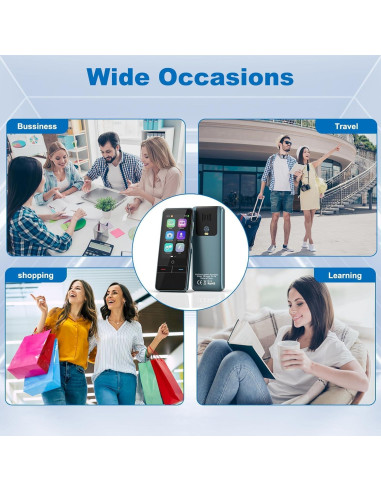 Traductor de Idiomas Portátil Ceymoal Azul 139 Idiomas