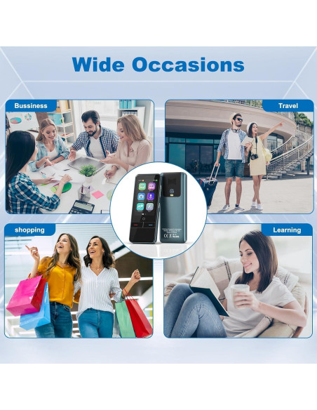 Traductor de Idiomas Portátil Ceymoal Azul 139 Idiomas