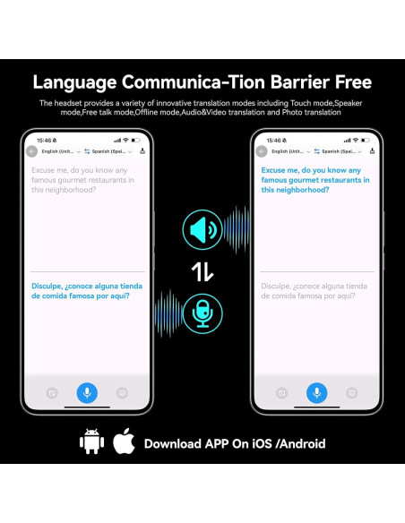 Auriculares de Traducción AI PeriPage M82 Bluetooth 144 Idiomas