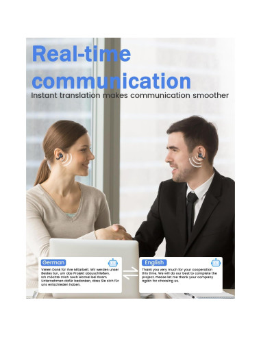 Auriculares de Traducción ANSTEN M79 AI, 134 Idiomas, Bluetooth