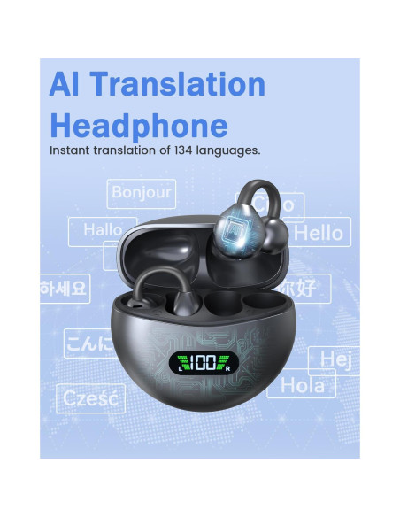 Auriculares de Traducción ANSTEN M79 AI, 134 Idiomas, Bluetooth