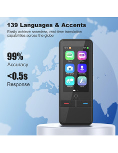 Traductor de Idiomas RUISJ Portátil 139 Idiomas 3" HD 2