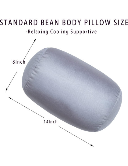 Almohada Bolster de Microperlas Focustree Gris Oscuro 30.48 cm