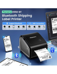 Impresora de Etiquetas Térmicas Phomemo D550BT 4x6 Inalámbrica 2
