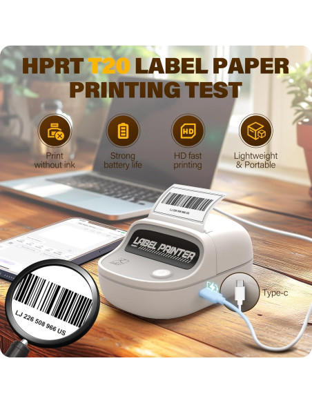 Impresora de Etiquetas HPRT T20 Portátil Bluetooth 5.08 cm Impresora de Etiquetas HPRT T20 Portátil Bluetooth 5.08 cm