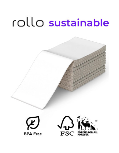 Rollo de Etiquetas Térmicas 4x6 Rollo - 500 Plegadas Adhesivas